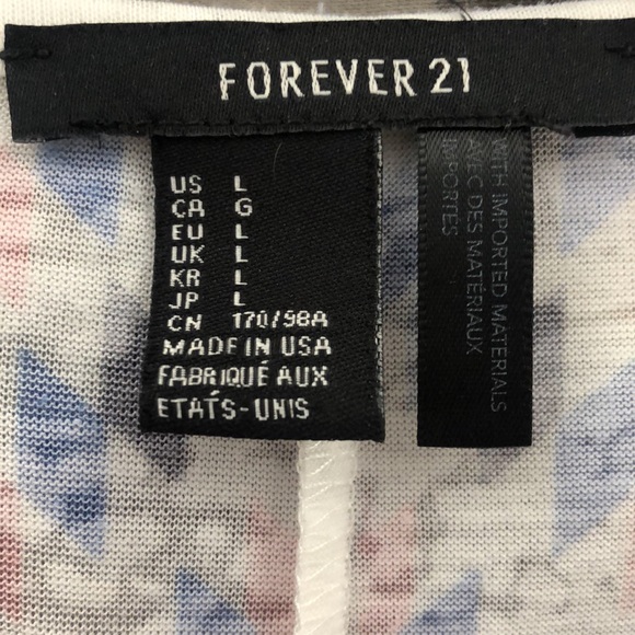 Forever 21 Tribal Aztec Print Bat Wing Sleeve Top Sz L - Picture 7 of 11